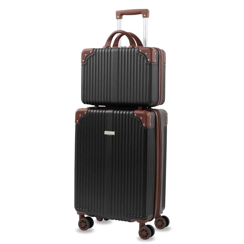 PUICHE Tresor 2-Piece Black Carry-On Weekender Expandable Spinner