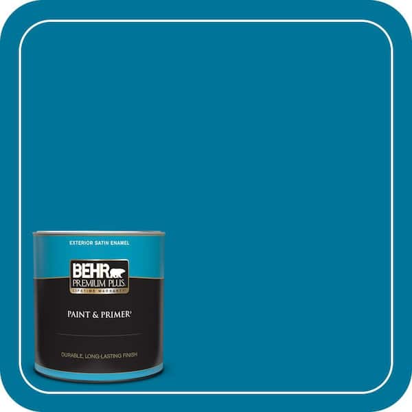 BEHR PREMIUM PLUS 1 qt. #P490-7 Mayan Treasure Satin Enamel Exterior Paint & Primer