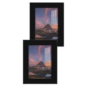 Modern 3.5 in. x 5 in. Black Picture Frame (Set of 2)