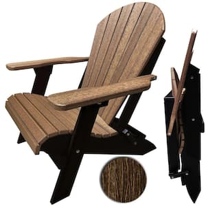 Antique Mahogany on Black (Wood Grain) King Size Folding Adirondack Chair