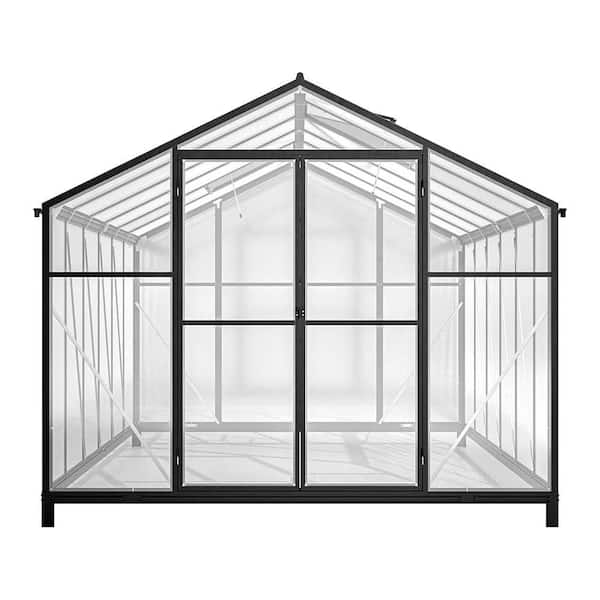 8 ft. x 12 ft. Outdoor Greenhouse, Heavy Duty Large Walk-in Greenhouse with Double Doors and 2 Ventilation Windows