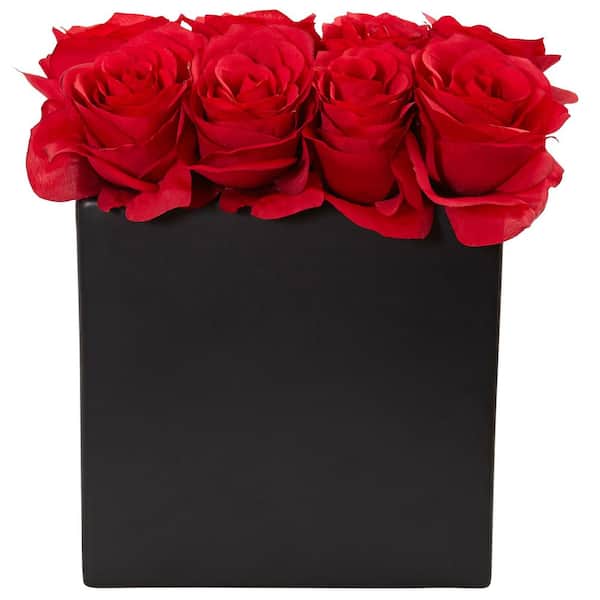 Nearly Natural Artificial Roses Silk Arrangement