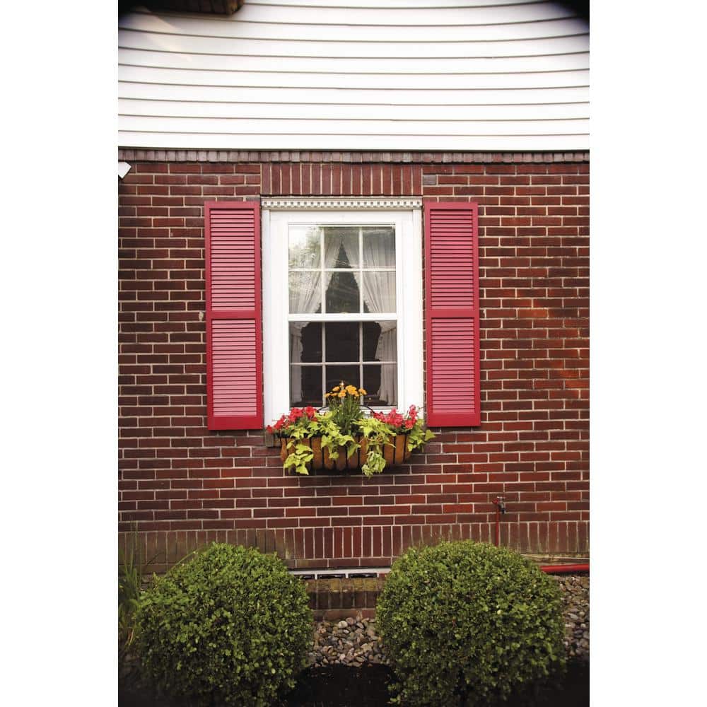 Unfinished Pine 15" x 55" Louvered Wood Exterior Shutters