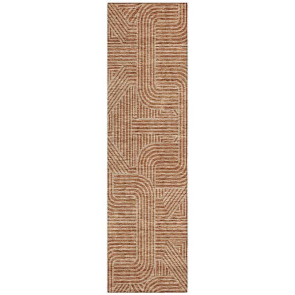 Addison Rugs Chantille Machine Washable Indoor/Outdoor Abstract ACN917 Terracotta 2 ft. 3 in. x 7 ft. 6 in. Area Rug