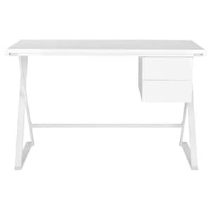 Watkins 48 in. White 2-Drawer Writing Desk