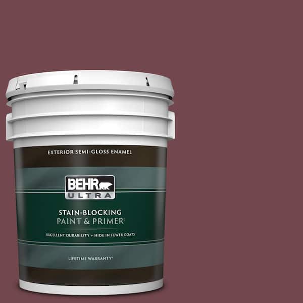 BEHR ULTRA 5 gal. #PPF-50 Fired Brick Semi-Gloss Enamel Exterior Paint & Primer