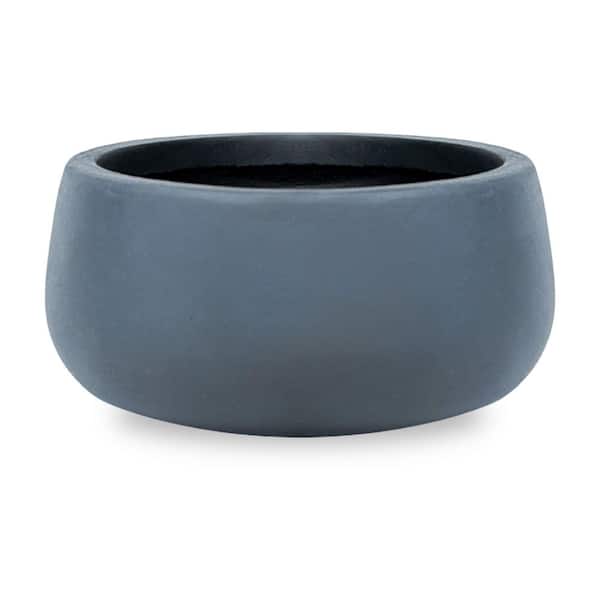 Kante 19.6 in. W Weathered Concrete Round Planter, Outdoor Indoor, Lightweight, Weather Resistant, with Drainage Hole