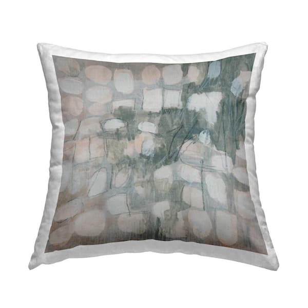 Stupell Industries Aligned Scattered Shapes Gray Abstract Polyester 18 in. x 18 in. Throw Pillow