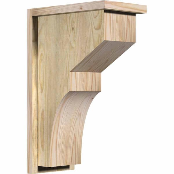 Ekena Millwork 8 in. x 14 in. x 22 in. Monterey Rough Sawn Douglas Fir Corbel with Backplate