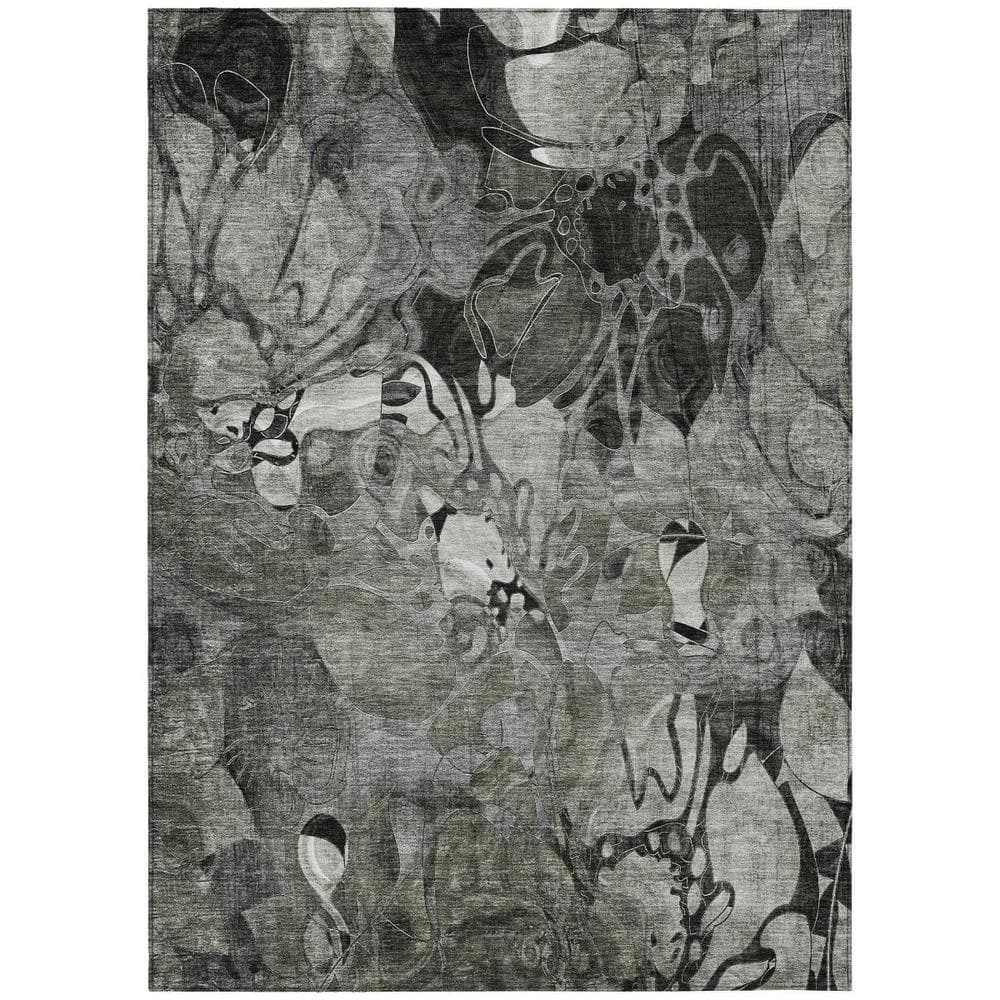 Gray 3 ft. x 5 ft. Woven Floral Rectangle Indoor/Outdoor Area Rug price history on PriceWatchPro