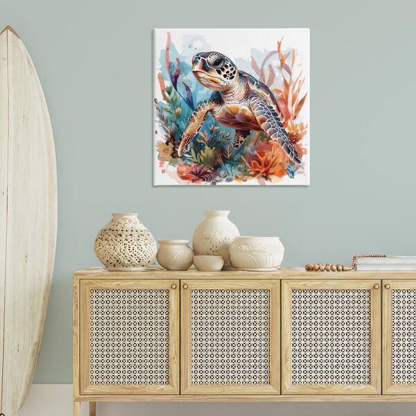 Stupell Industries Drifting Sea Turtle by LSR Design Studio