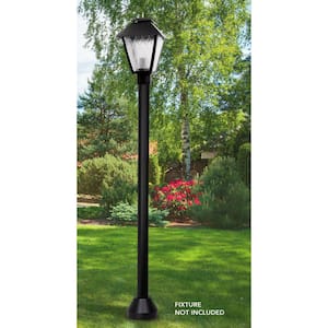 6 ft. Black Surface Mount Aluminum Lamp Post with Cast Aluminum Base and Decorative Cover Hardware Included