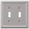 Hampton Bay Ascher 2 Gang Toggle Steel Wall Plate - Brushed Nickel ...