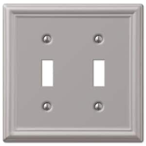 Ascher 2 Gang Toggle Steel Wall Plate - Brushed Nickel