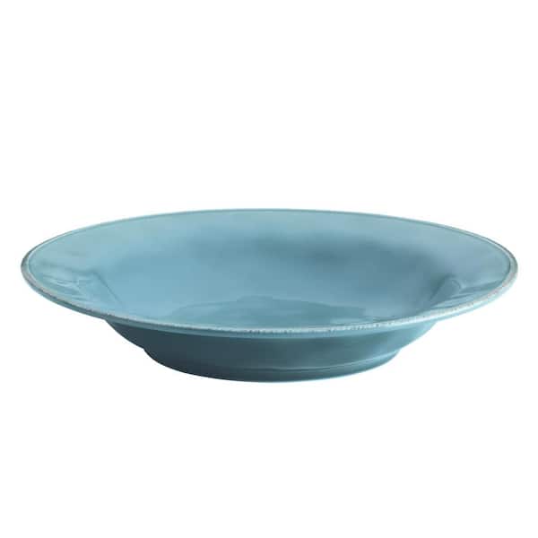 Rachael Ray 14 in. Agave Blue Cucina Dinnerware Ceramic Round Serving Bowl