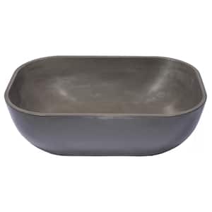 Charcoal Concrete Rectangular Vessel Sink with Drain