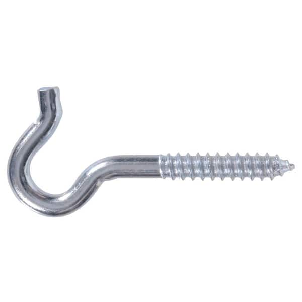 Hardware Essentials 5/16 x 4-1/2 in. Zinc-Plated Heavy Duty Screw Hook  (10-Pack) 321806.0 - The Home Depot