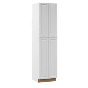 Designer Series Elgin Assembled 24x96x23.75 in. Pantry Kitchen Cabinet in White