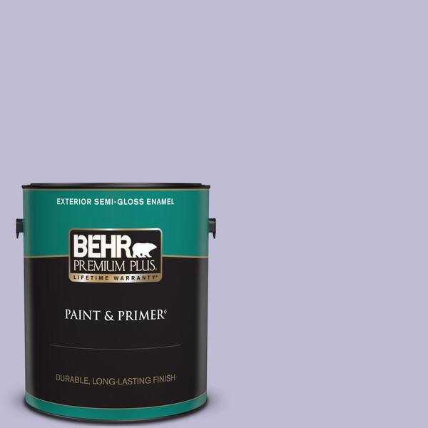 BEHR PREMIUM PLUS 1 gal. #640C-3 Twilight Pearl Semi-Gloss Enamel Exterior Paint & Primer