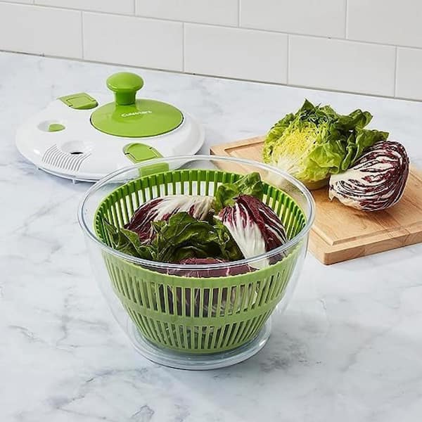 Aoibox 5Qt-New Large Spin Stop Salad Spinner -Wash, Spin and Dry Salad  Greens, Fruit and Vegetables SNPH002IN424 - The Home Depot