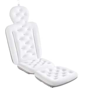 Luxury Full Body Bath Pillow for Bathtub, Thick Cushion with Laundry Bag, Headrest Neck and Back Support in White