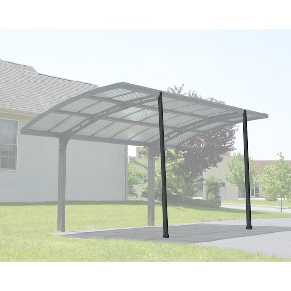 Arizona Wave 10 ft. x 16 ft. Gray Single Slope Cantilever Metal Carport with Detachable Winter Support Kit