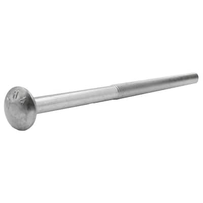 Head: Round Inch Quantity: 25 Length: 3-1/2 Fully Threaded Size: 5/8-11 5/8-11 x 3 1/2 CARRIAGE BOLTS A307 GRADE A ZINC CR+3 Finish: Zinc Material: Steel Drive: External Square 