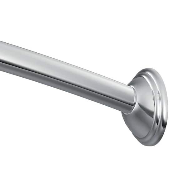 Photo 1 of 60 in. Decorative Curved Shower Rod in Chrome