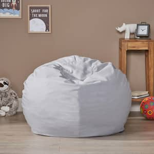 McMullen Light Gray 3 ft. Ployester Fabric Bean Bag