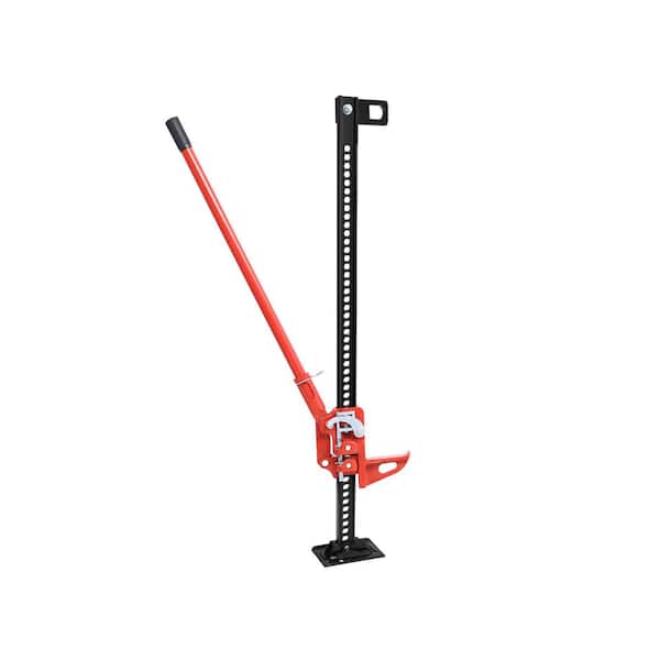 48 in. Farm Jack, 7000 lbs. Capacity Ratchet Off-Road Jack for Tractors, Trucks, SUVs, Bumper Lifts, Red