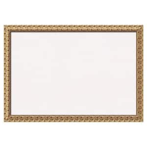 Florentine Gold Wood White Corkboard 39 in. x 27 in. Bulletin Board Memo Board