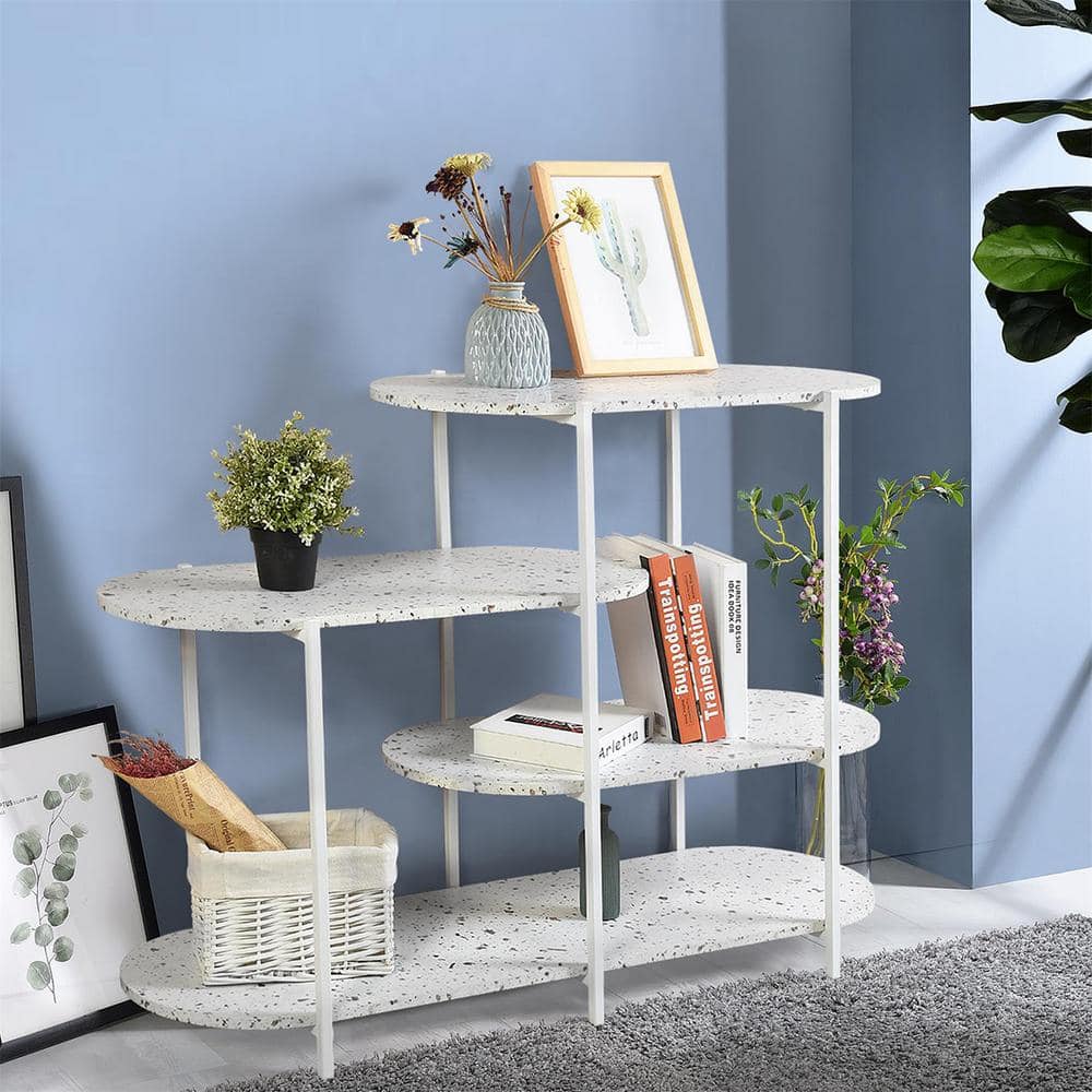 Basicwise Modern 8 Tier Bookcase Wall Mount and Freestanding Storage Shelves  For Decoration Display