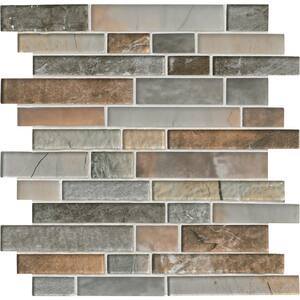 Autumn Light Interlocking 12 in. x 13 in. x 8 mm Glass Mesh-Mounted Mosaic Tile (10.4 sq. ft. / case)