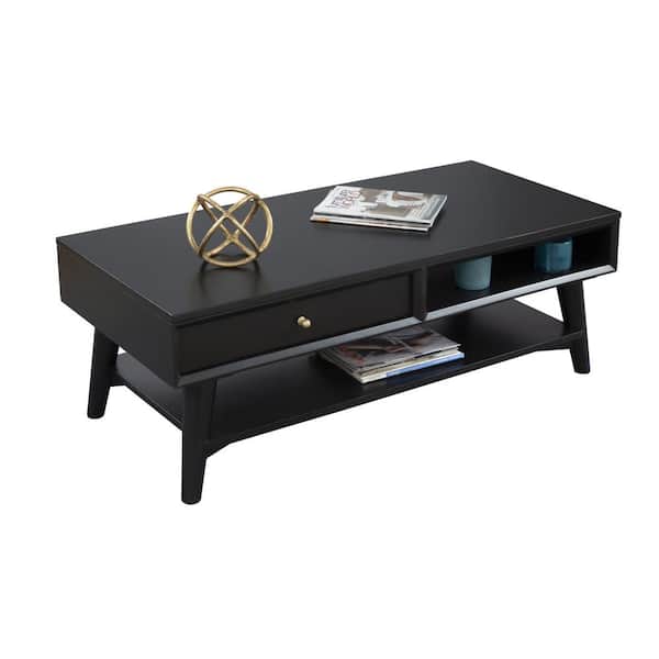 HomeRoots 48 in. Marble Rectangle Solid Manufactured Wood Coffee Table