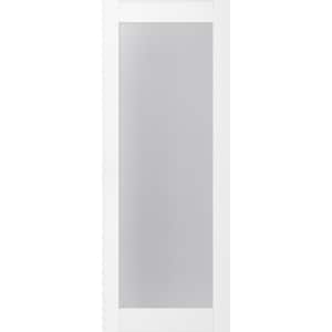 Paola 207 18 in. x 96 in. No Bore Full Lite Frosted Glass Bianco Noble Wood Composite Core Interior Door Slab