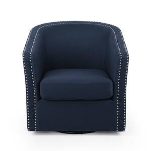Maya Blue Fabric Nailhead Trim Club Chair