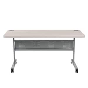 Wyatt Flip-Fold 24 in. x 60 in. Training Folding Table, Plastic Top, Metal Frame, Charcoal Slate