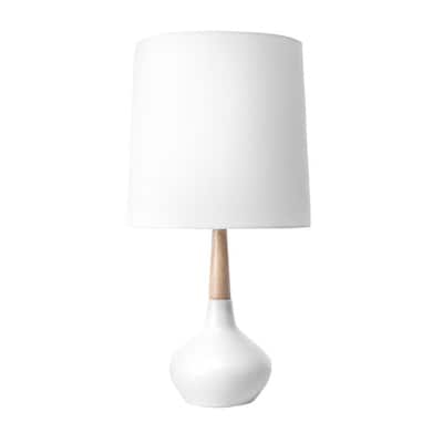 Layton 25 in. White Scandinavian Table Lamp with Shade