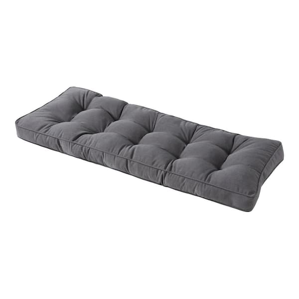 Sunbrella Canvas Coal 51 in. x 18 in. Rectangular Outdoor Bench Cushion