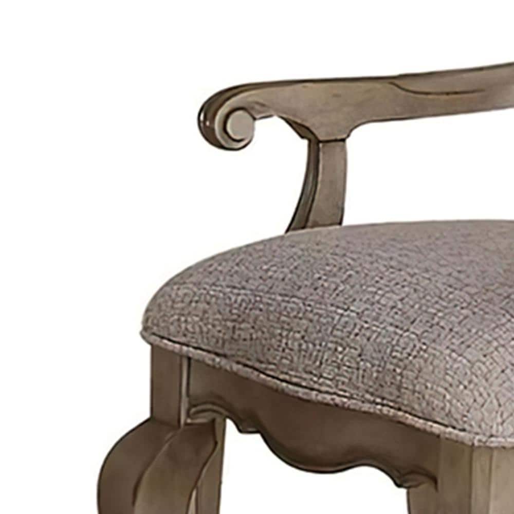Chelmsford Gray and Brown Rubberwood Dining Chairs, Set of 2