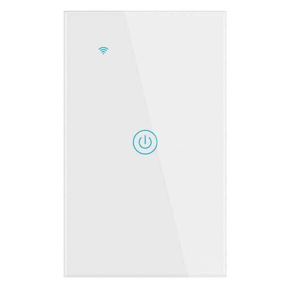 1-Gang Wi-Fi___33 Smart Wall Touch Light Switch Glass Panel Compatible For Alexa/Google APP