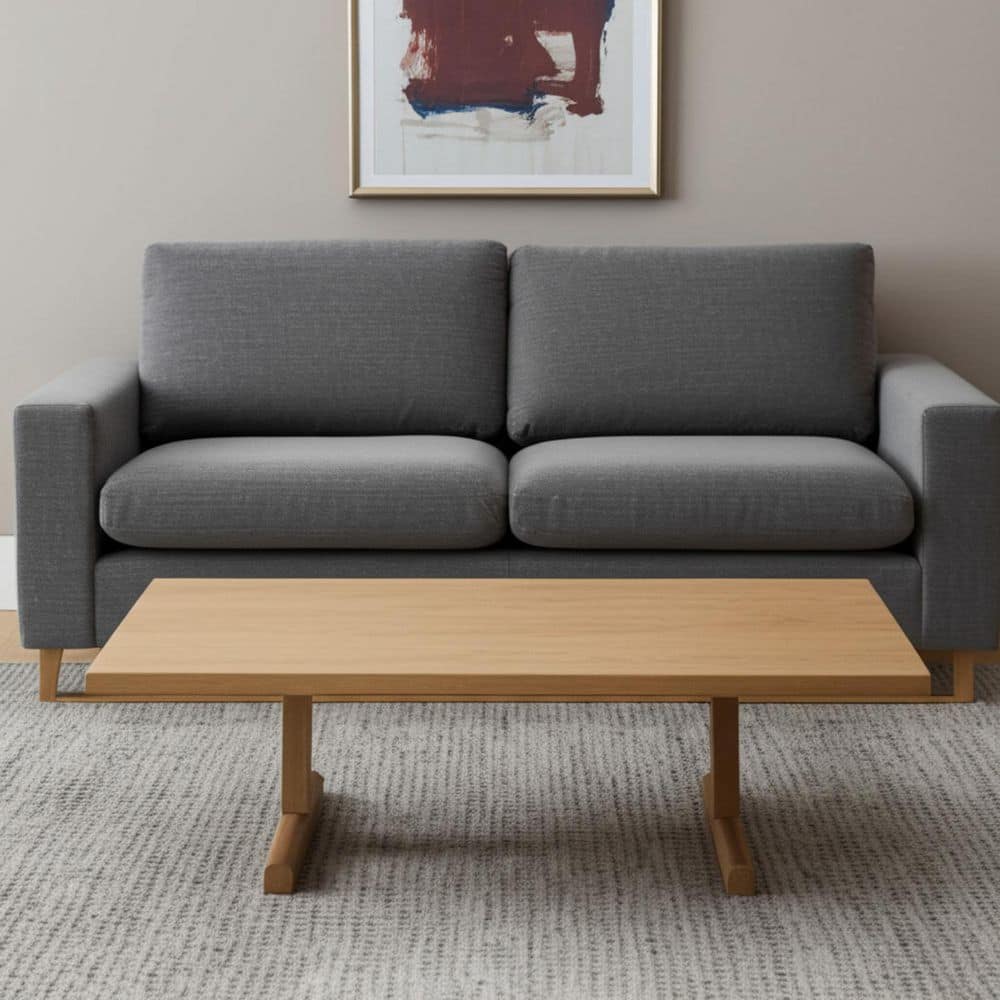 55.00 in. Natural Rectangle Solid Wood Coffee Table