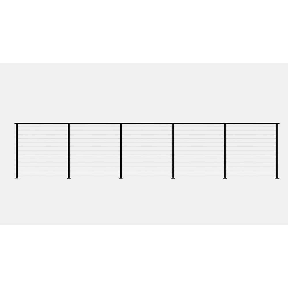 20 ft. Aluminum Surface Mounted Railing Kit with Stainless Steel Cable for 