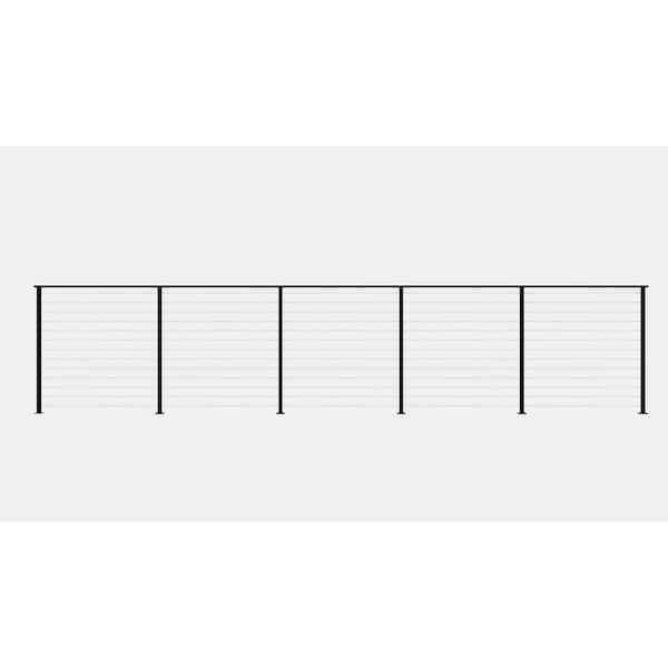 20 ft. Aluminum Surface Mounted Railing Kit with Stainless Steel Cable for Cable Railing System