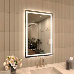 24 in. W x 36 in. H Frameless LED Single Bathroom Vanity Mirror in Polished Crystal