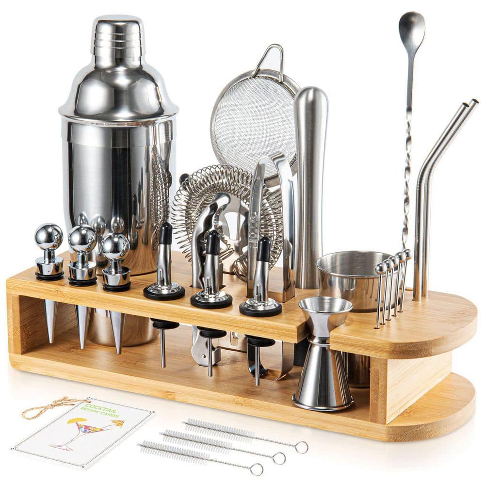 Ｂａｒｔｅｎｄｅｒ １２ Wudkey 26-Piece Silver Stainless Steel Bar Tool Set