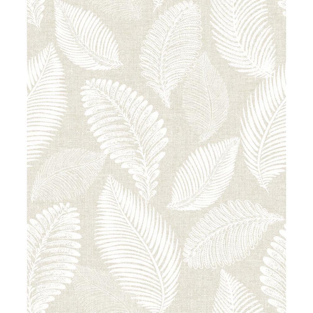 Seabrook Designs 57.5 sq. ft. Warm Sand Tossed Leaves Nonwoven Paper ...