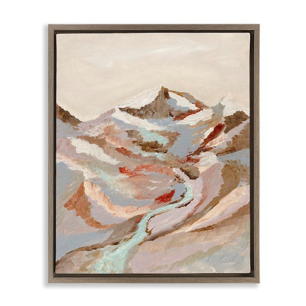 Stupell Industries Earthen Tones Landscape by Nikita Jariwala Brown Floater Frame Nature Graphic Art Print 21 in. x 17 in.