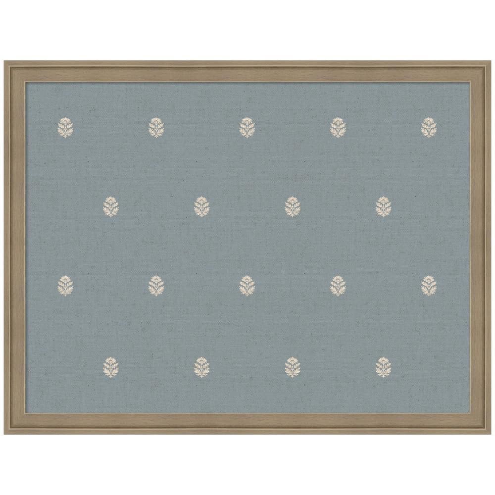 Florence 20 in. x 26 in. Light Brown Plastic Framed Blue Botanical Block Print Memo Board price history on PriceWatchPro