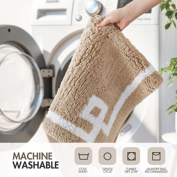 VAMPS ラグ Madison Park Ethan 24 in. x 40 in. Taupe Tufted Cotton